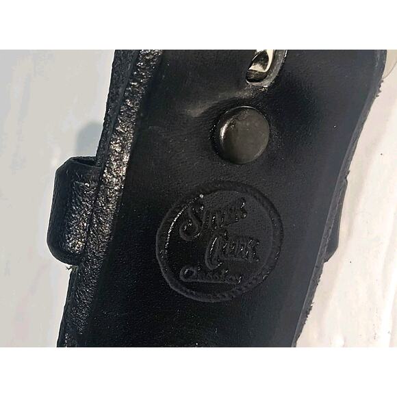 Silver Creek Collection Black Leather Belt 38 Solud Pattern USA - Picture 5 of 11